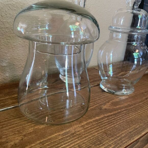 Vintage Libbey Glass Mushroom & Apothecary Vintage Glass Container & Glass Vase - Picture 14 of 15